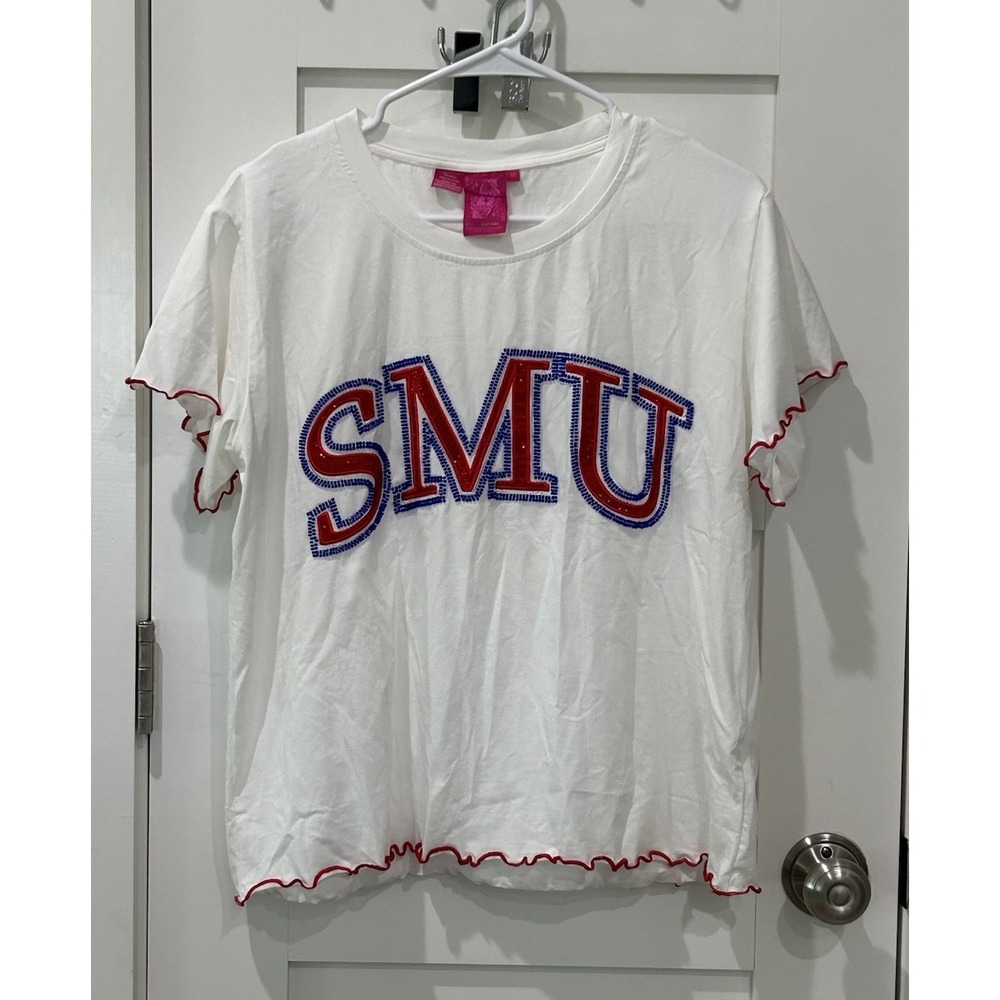 NWOT QUEEN OF SPARKLES Licensed SMU Southern Methodist University Tee Sz M